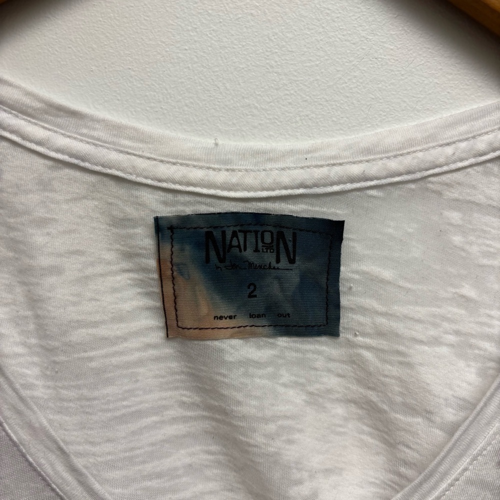 Nation LTD White Burnout Tee Shirt - Picture 3 of 8